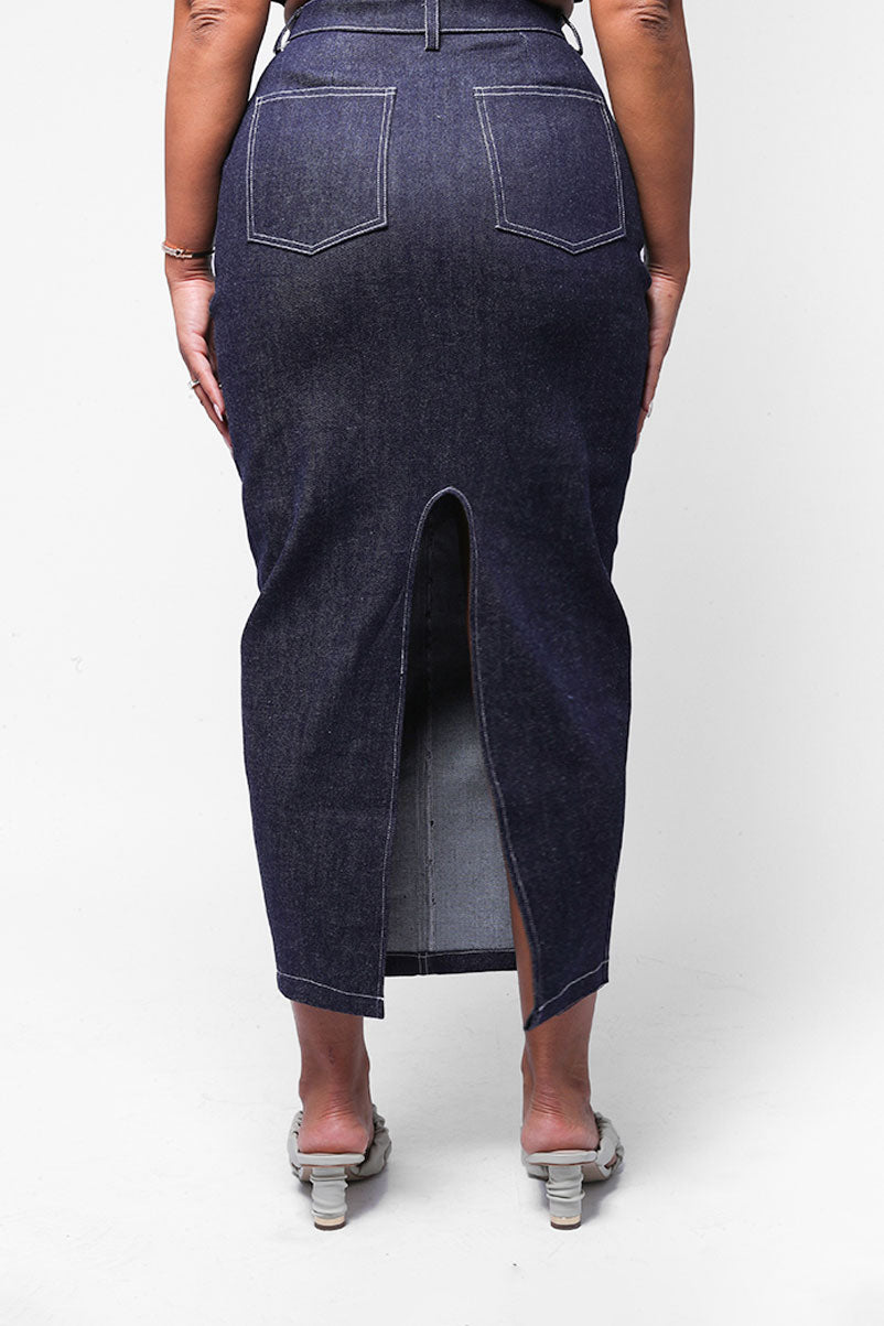 SLIT DENIM SKIRT