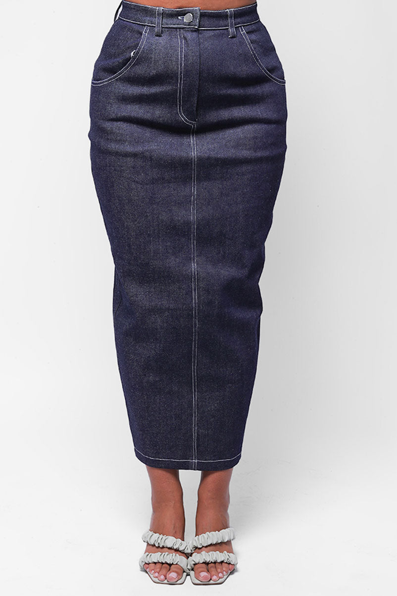 SLIT DENIM SKIRT