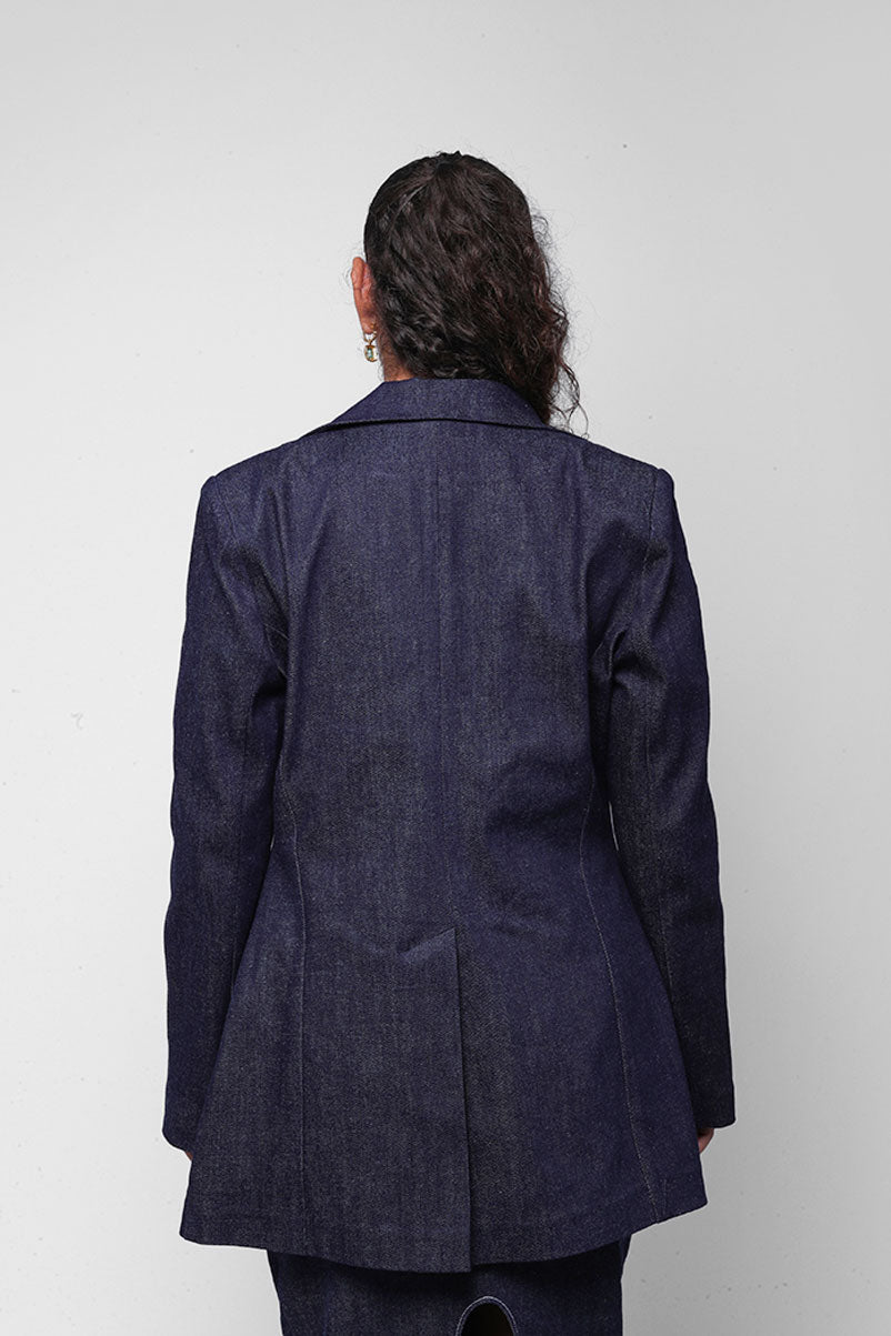 DENIM HOUR GLASS BLAZER